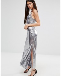 Серебряное вечернее платье от Boohoo