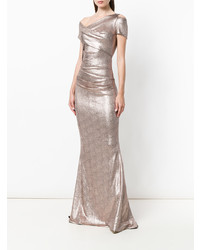 Серебряное вечернее платье от Talbot Runhof
