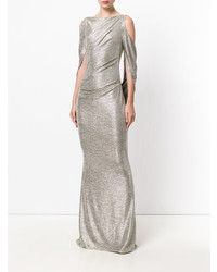 Серебряное вечернее платье от Talbot Runhof