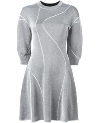 Серебряное вязаное платье