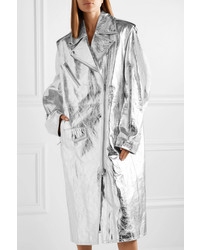 Женское серебряное кожаное пальто от Calvin Klein 205W39nyc