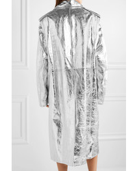 Женское серебряное кожаное пальто от Calvin Klein 205W39nyc