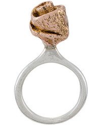 Серебряное кольцо с цветочным принтом от Rosa Maria