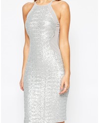 Серебряное облегающее платье с пайетками от TFNC