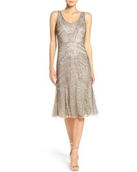 Серебряное платье из бисера