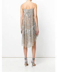 Серебряное платье-комбинация с пайетками от Twin-Set