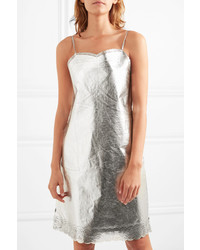 Серебряное платье-комбинация от MM6 MAISON MARGIELA