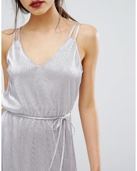 Серебряное платье-комбинация от Oasis