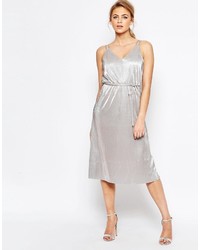 Серебряное платье-комбинация от Oasis