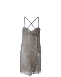 Серебряное платье-комбинация от Romeo Gigli Vintage