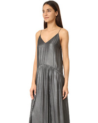 Серебряное платье-макси с разрезом от Jill Stuart
