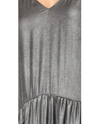 Серебряное платье-макси с разрезом от Jill Stuart
