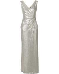Серебряное платье-макси от Ralph Lauren