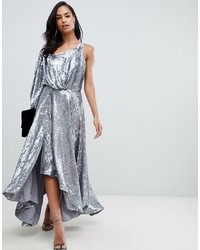 Серебряное платье-миди с пайетками от ASOS EDITION