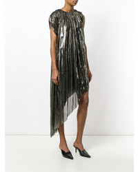 Серебряное платье прямого кроя от Lanvin