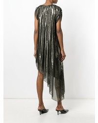 Серебряное платье прямого кроя от Lanvin