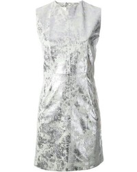 Серебряное платье прямого кроя