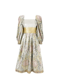 Серебряное платье с пышной юбкой от William Vintage