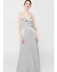 Серебряное платье с рюшами