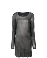 Серебряное платье-свитер