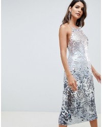 Серебряное платье-футляр с пайетками от ASOS DESIGN