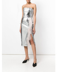 Серебряное платье-футляр с пайетками от 16Arlington