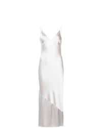 Серебряное сатиновое платье-комбинация от Fleur Du Mal