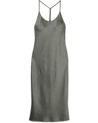 Серебряное сатиновое платье-комбинация от T by Alexander Wang