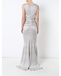 Серебряное шелковое платье от Talbot Runhof