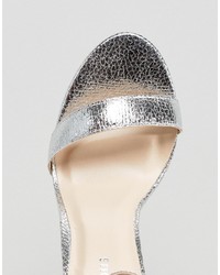 Серебряные босоножки на каблуке от Glamorous