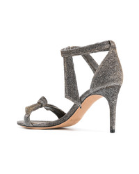 Серебряные босоножки на каблуке от Alexandre Birman