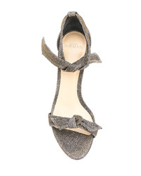 Серебряные босоножки на каблуке от Alexandre Birman