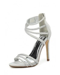 Серебряные босоножки на каблуке от Ideal