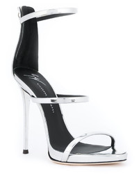 Женские серебряные босоножки от Giuseppe Zanotti Design