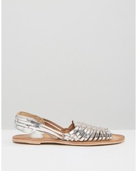 Женские серебряные босоножки от Warehouse