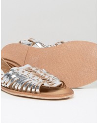 Женские серебряные босоножки от Warehouse