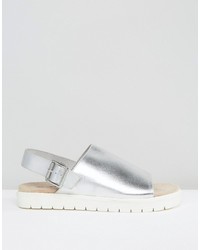 Женские серебряные босоножки от Monki