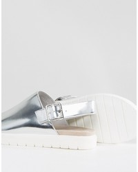 Женские серебряные босоножки от Monki