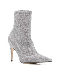 Серебряные ботильоны на резинке от Sergio Rossi