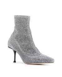 Серебряные ботильоны на резинке от Sergio Rossi