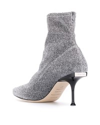 Серебряные ботильоны на резинке от Sergio Rossi