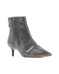 Серебряные ботильоны на резинке от Alexandre Birman