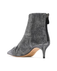 Серебряные ботильоны на резинке от Alexandre Birman