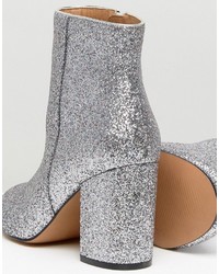 Серебряные ботильоны с пайетками от Asos