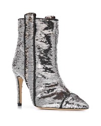 Серебряные ботильоны с пайетками от Bams