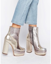 Женские серебряные ботинки от Asos