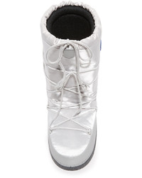 Женские серебряные ботинки от Moschino