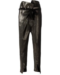 Женские серебряные брюки-галифе от Ann Demeulemeester