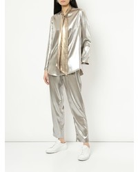 Женские серебряные брюки-галифе от Layeur