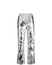 Женские серебряные брюки-галифе от MM6 MAISON MARGIELA